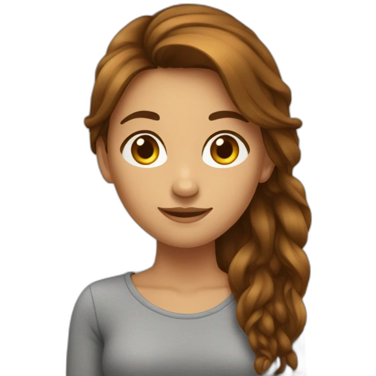 une fille avec des longs cheveux bruns emoji