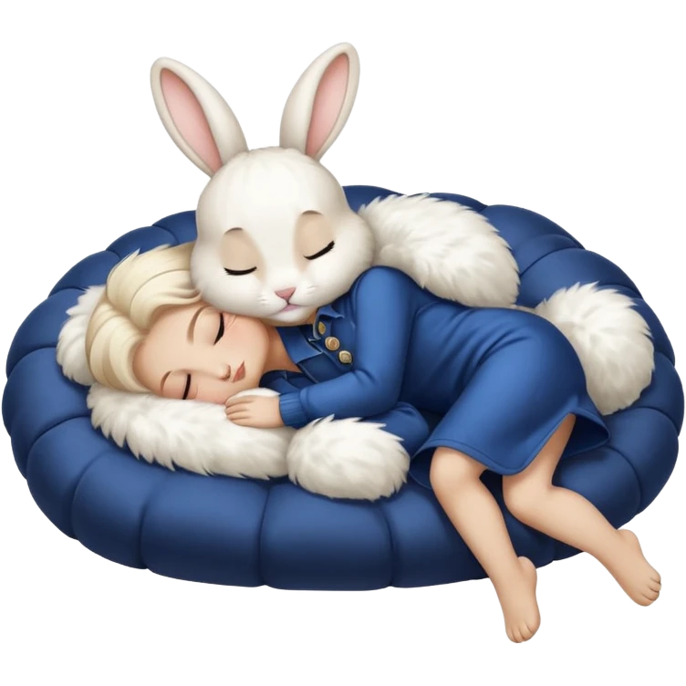 fullbody sleeping bunny  ios 16 very cute slay prada emoji