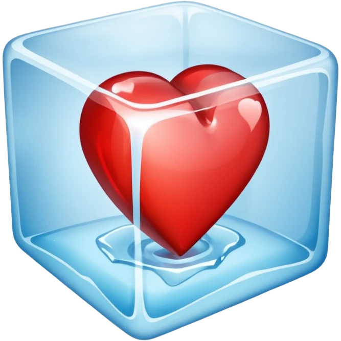 Red heart in an ice cube emoji