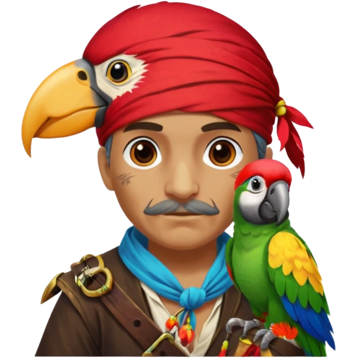 pirate and parrot emoji