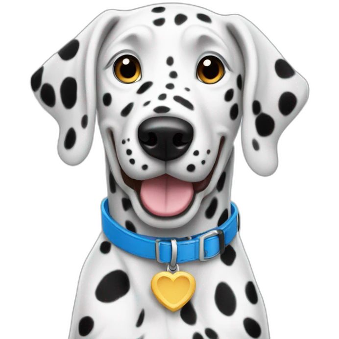 happy Dalmatian with a blue collar emoji
