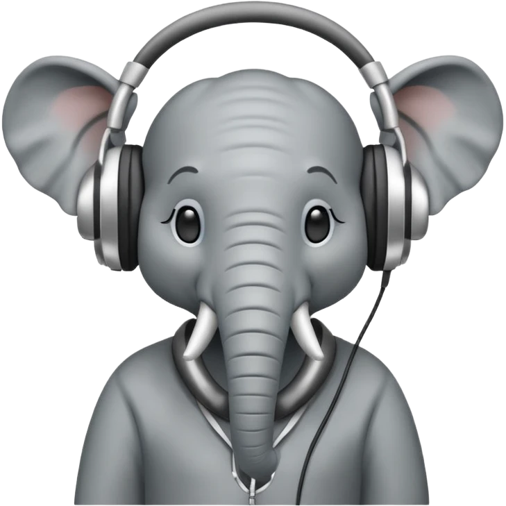 the elephant wearing headphone emoji