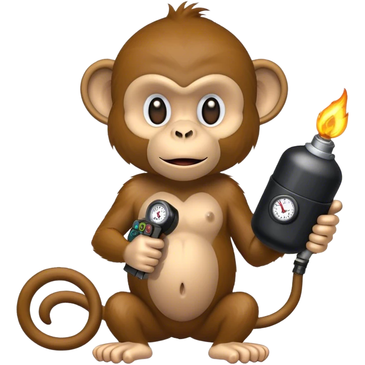 Monkey holding a bomb that has wires and a timer emoji