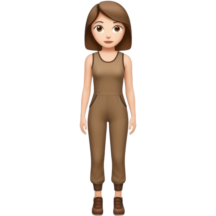 sleeveless brown tight jumpsuit for women emoji
