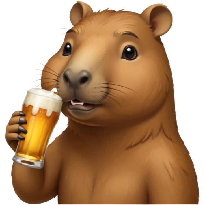 Capibara with a modelo beer drink emoji