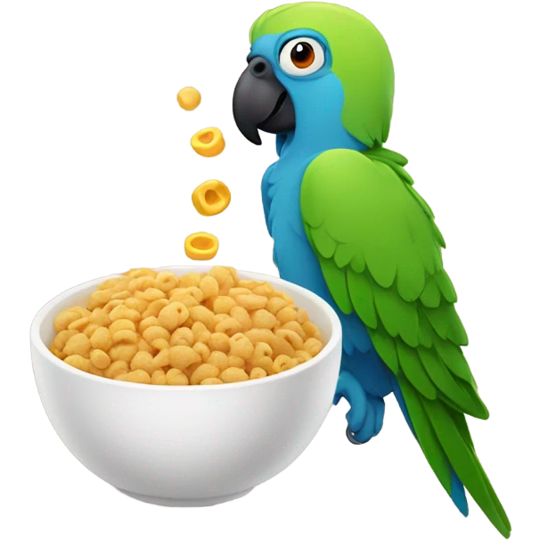Parrot with cereal  emoji