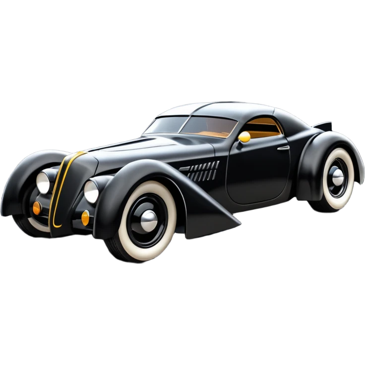  the animated series Venom aerodynamic futuristic Batmobile loosely based on 1936 cord 812 (flat long straight faceted mechanical body) stealthy street hot rod  emoji