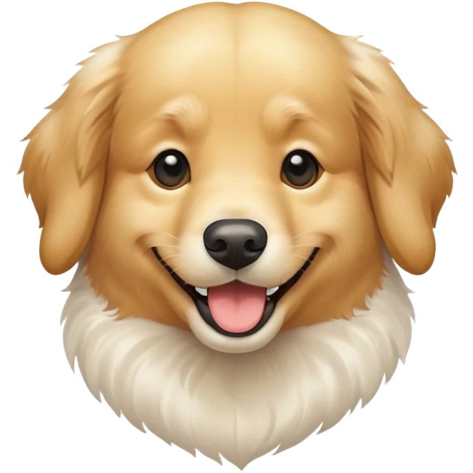 Белый золотой ретривер улыбается emoji