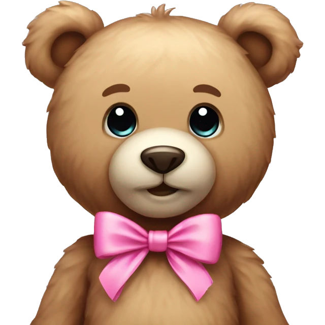 Teddy bear with pink bow emoji