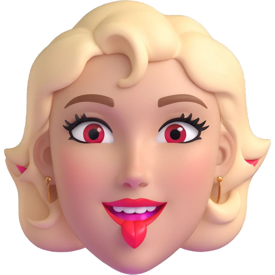 Chappell Roan with a playful wink and bright lipstick emoji
