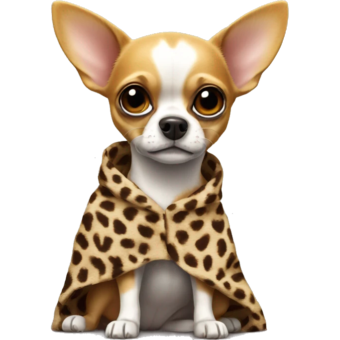 chihuahua avec robe léopard emoji