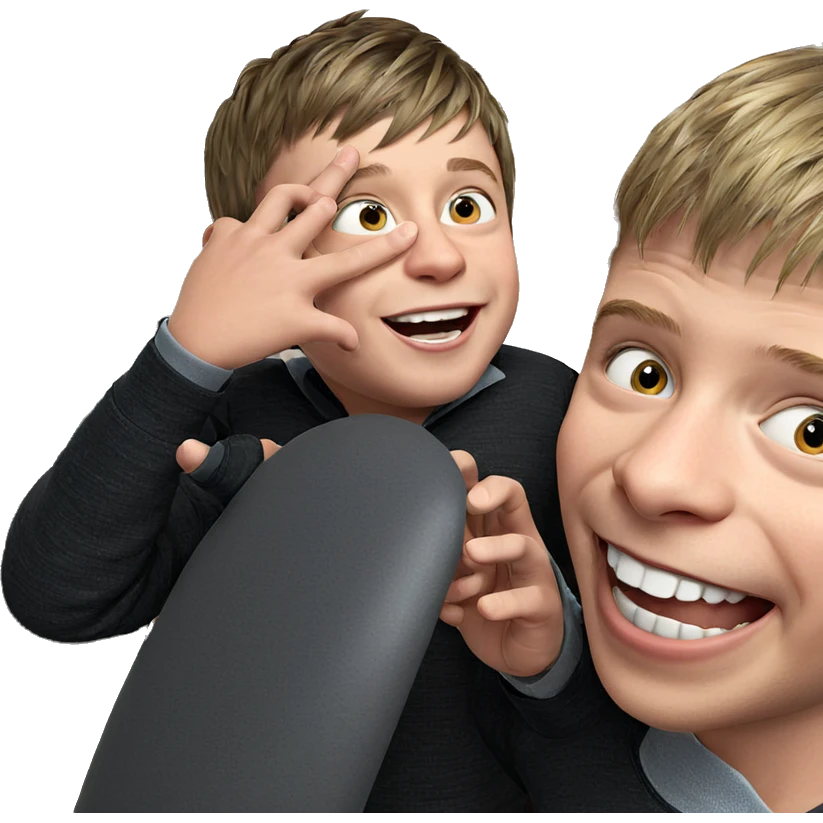 brothers sharing a joyful moment emoji