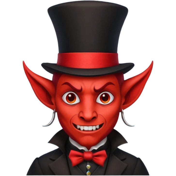 Devil with black top hat emoji