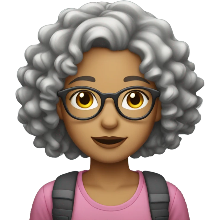 lightskin girl glasses with short grey curly hair emoji