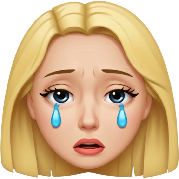 Beautiful lady crying emoji
