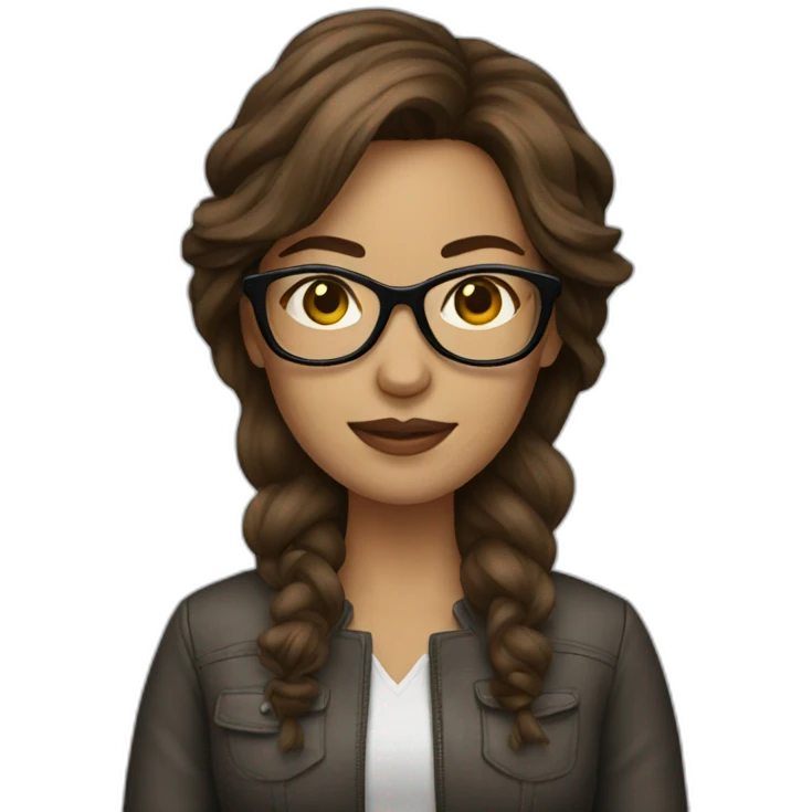 brown hair woman designer with glasses emoji