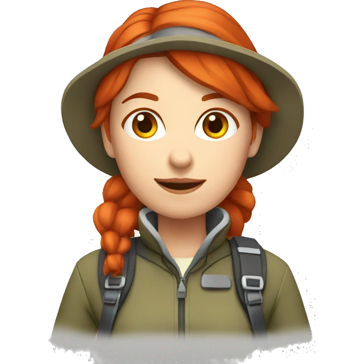 a red hair female mountaineer emoji