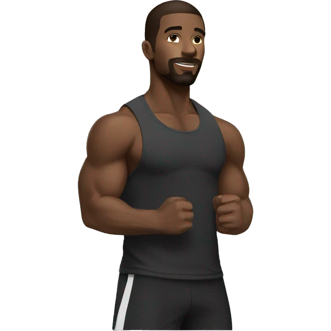 black man gym emoji