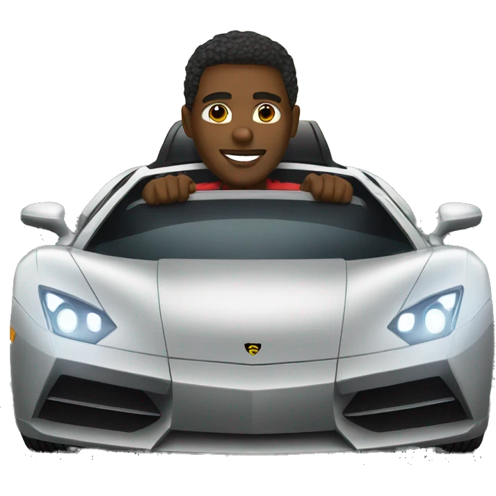 Black guy Driving a super car emoji