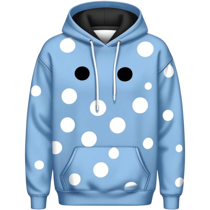 The Denim Tears Hoodie features a black base with distinctive white circle spots, each designed with an empty space in the center. These hollow ring-like patterns are scattered across. emoji