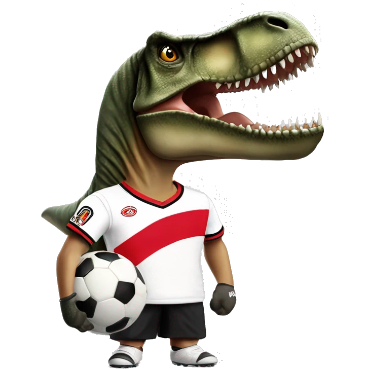 T rex con remera de futbol club river plate emoji