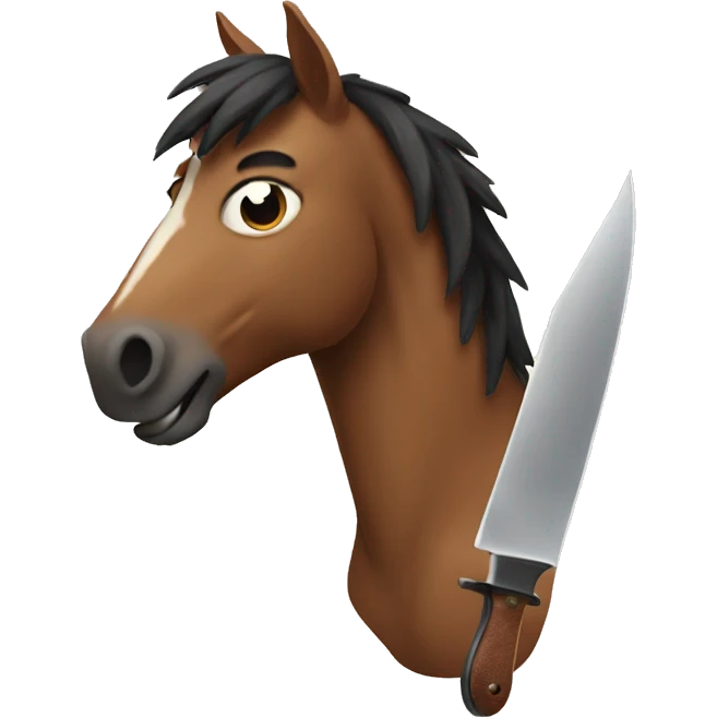 Horse with a knife emoji