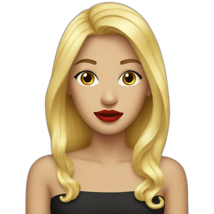 blonde woman whit red lips emoji