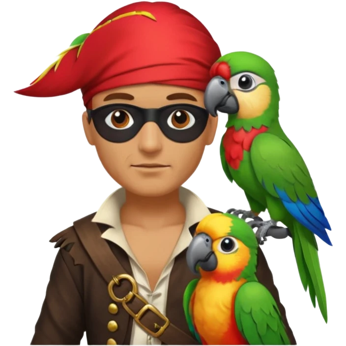 pirate and parrot emoji