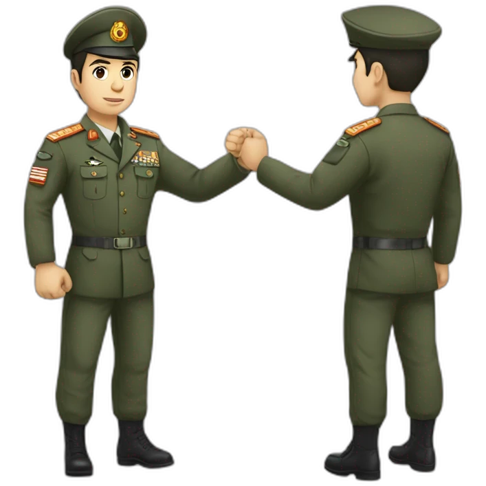 ilham aliev in military uniform and folds a fist emoji