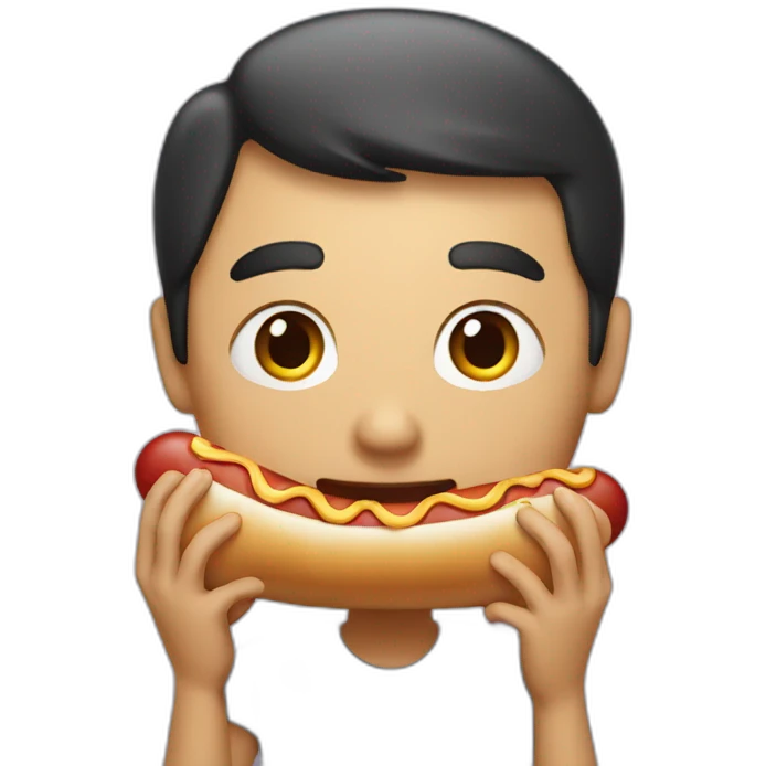 holding a hotdog emoji