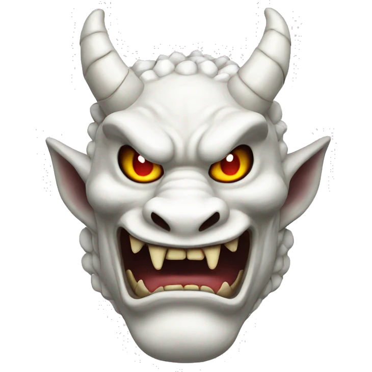 White Oni Dragon Japanese Mask emoji