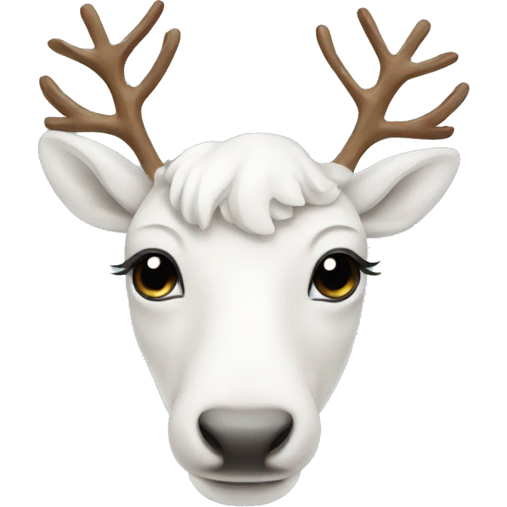 white-reindeer with bow emoji