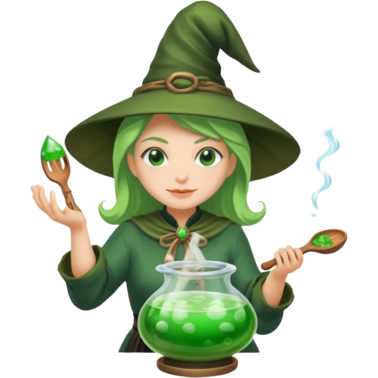 green witch cooking potion emoji