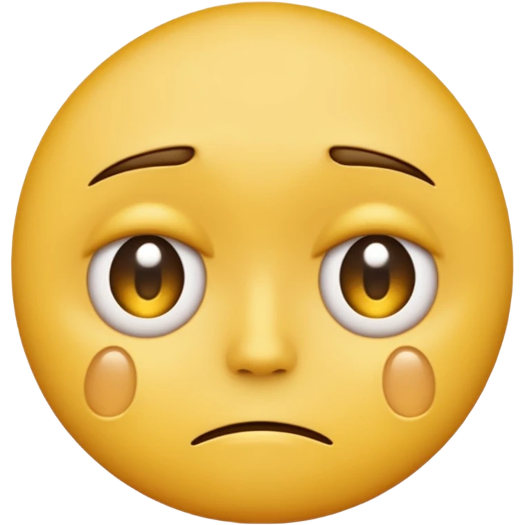 A regular yellow  skin, round face emoji looking straight at me not smilling, just staring with a tear rolling down its cheek emoji