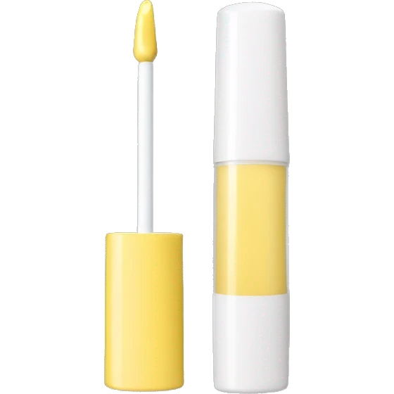 One blank cream yellow lipgloss in a tube with black cap on top  emoji
