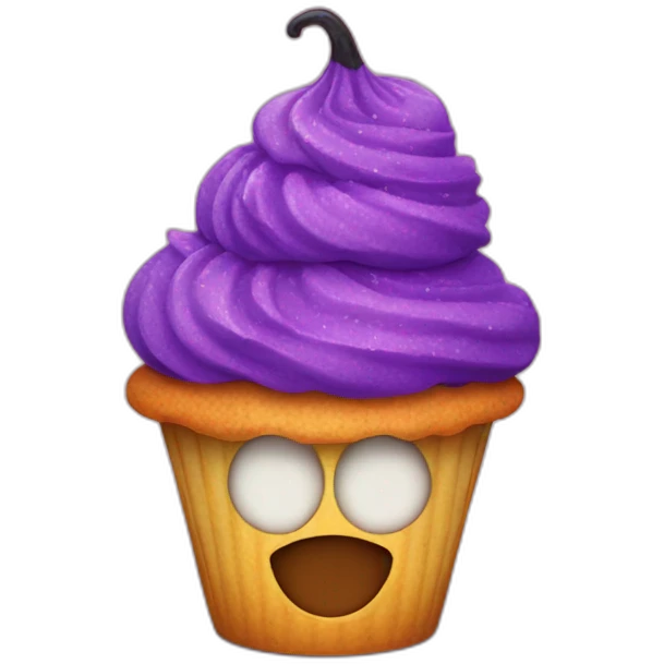 Happy Halloween cupcake emoji