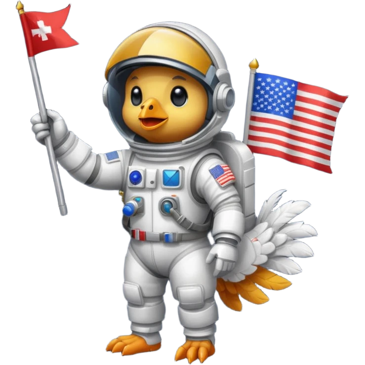 pixel-art chicken astronaut emoji
