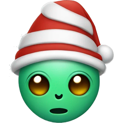 Alien wearing a Santa hat emoji