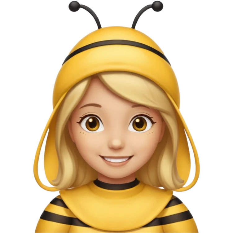 girl bee with party cap emoji