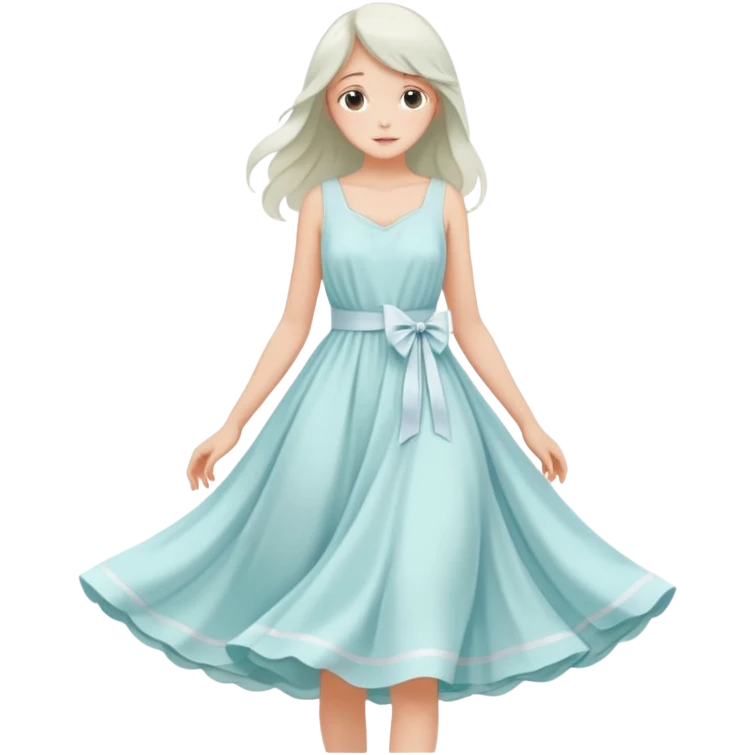 pastel dress with white ribbon emoji