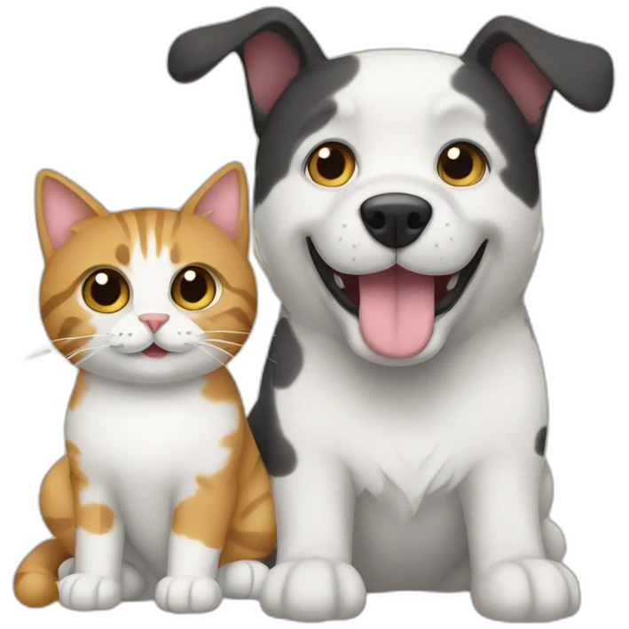 dog and cat friends emoji