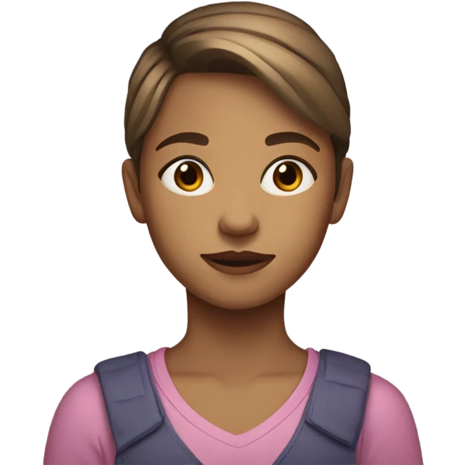 a 12 year old girl with short light brown hair and big brown eyes emoji