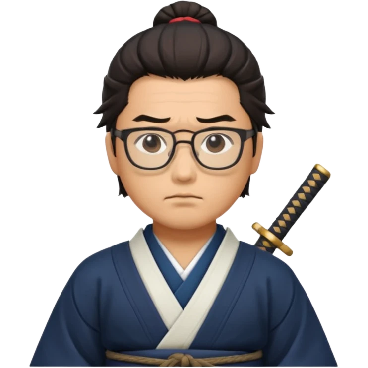 gözlüklü samuray emoji