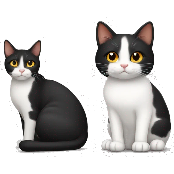black cat ginger cat and white cat emoji