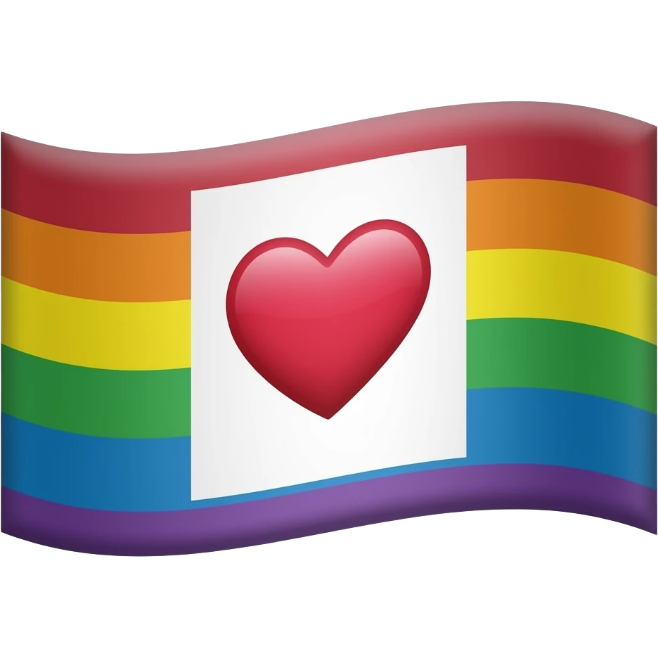 Progress flag heart red, orange, yellow, green, blue, violet, white, pink, light blue, brown and black emoji