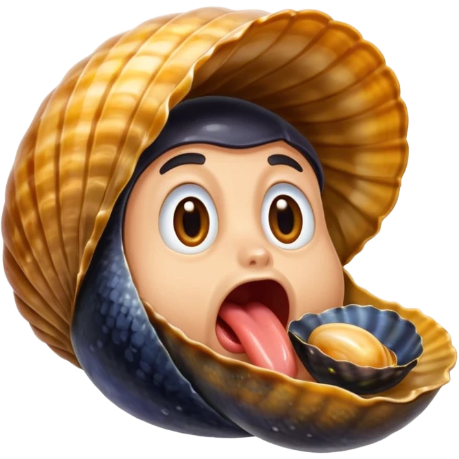 langue d'homme qui lèche une moule sans coquille emoji