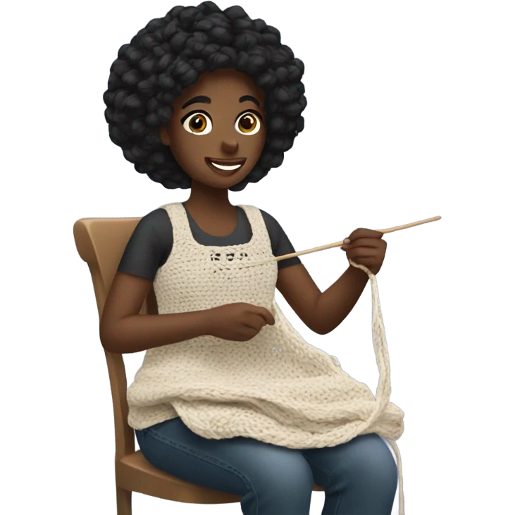 black girl crocheting emoji