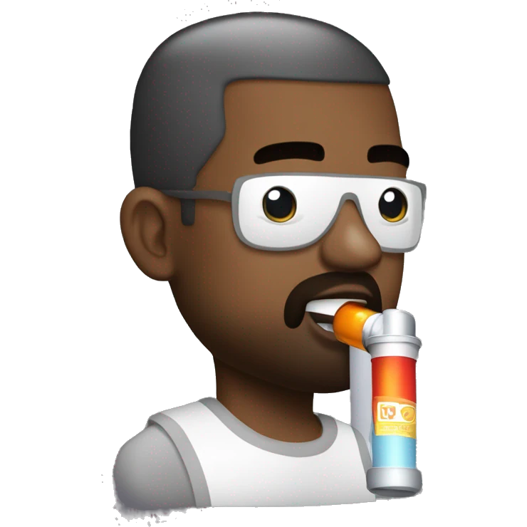 Kanye west with a flavored nitrous oxide canister emoji