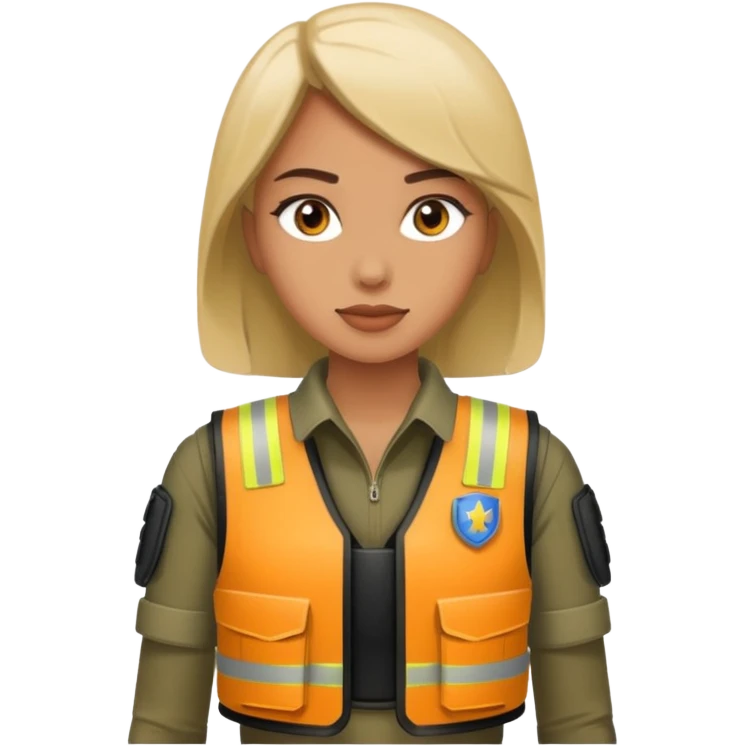 lady wearing bullet proof emoji