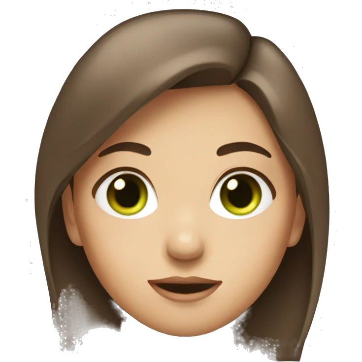 Girl with brown hair and green eyes  emoji